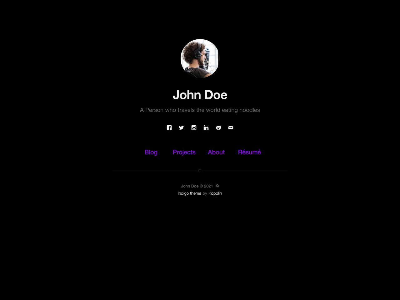 Jekyll Indigo screenshot